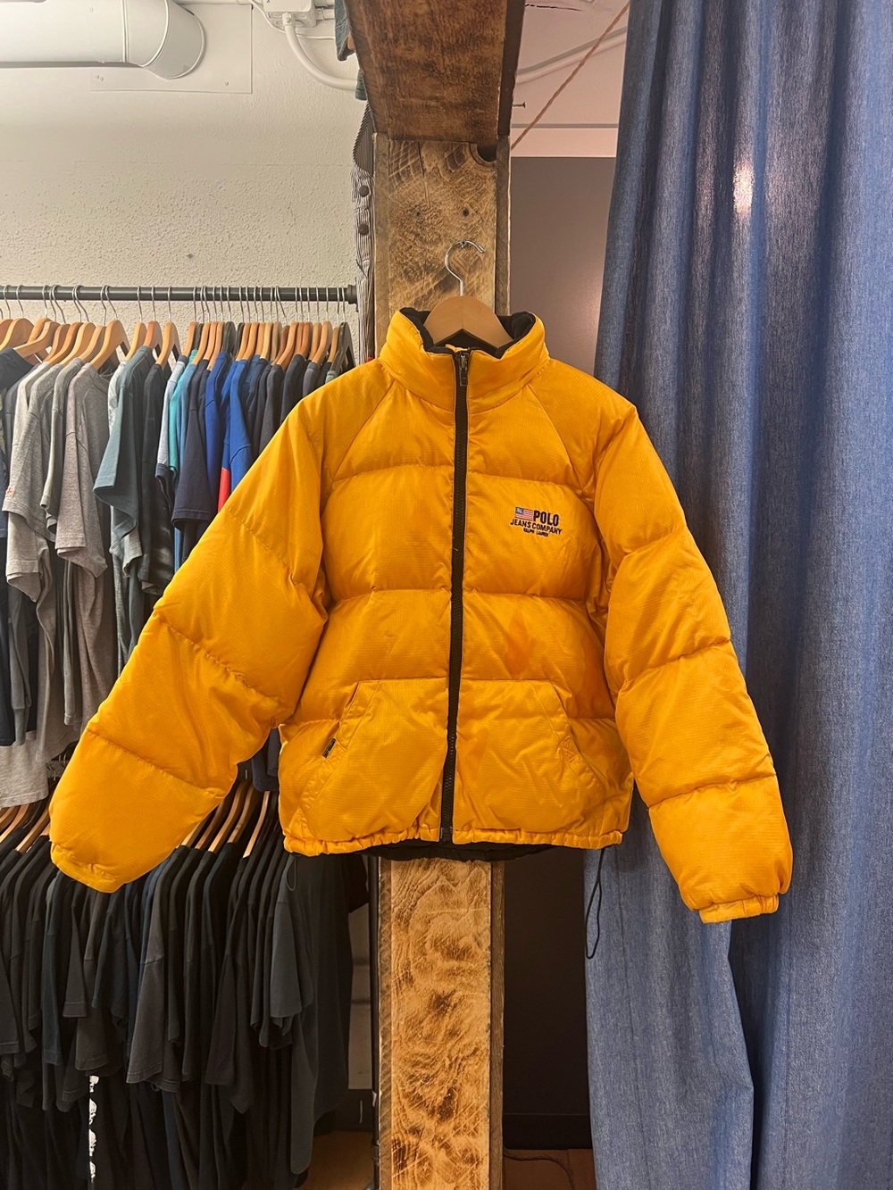 Vintage Polo Ralph Lauren Yellow Puffer Jacket